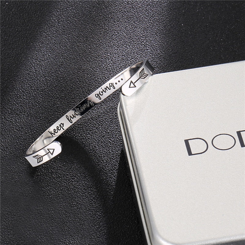 Keep F*cking Going Cuff Bracelet | Recovery & Sobriety Gift