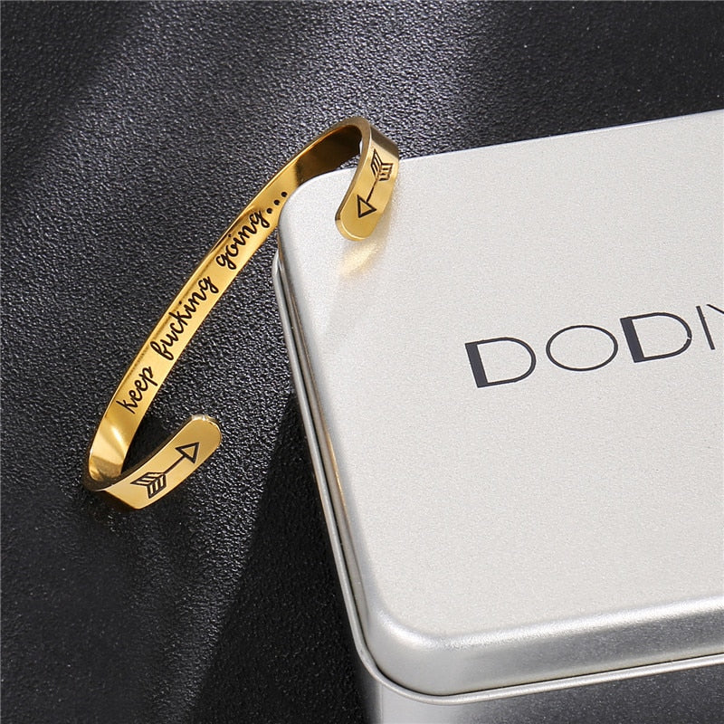 Keep F*cking Going Cuff Bracelet | Recovery & Sobriety Gift