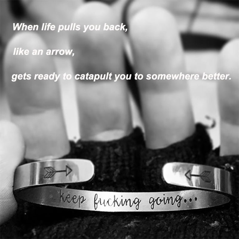 Keep F*cking Going Cuff Bracelet | Recovery & Sobriety Gift