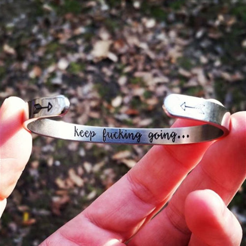 Keep F*cking Going Cuff Bracelet | Recovery & Sobriety Gift